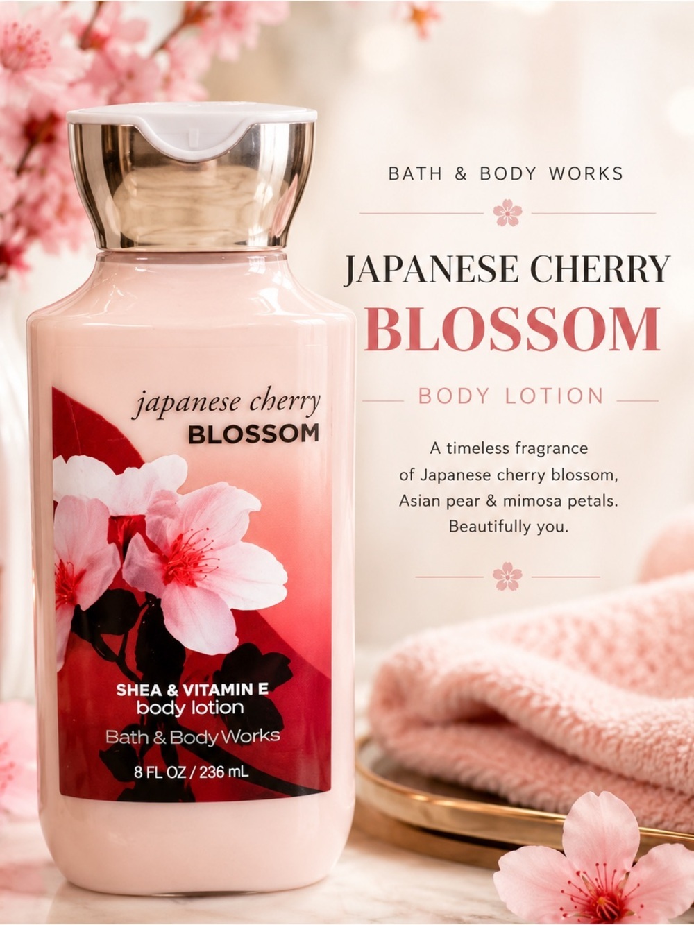 Bath & Body Works Japanese Cherry Blossom Body Lotion - Pink